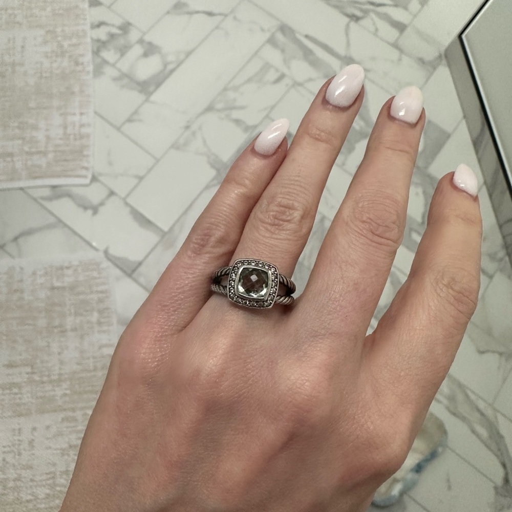David Yurman Petite Albion in Sterling Silver with Prasiolite and Pavé Diamond - Picture 7 of 8